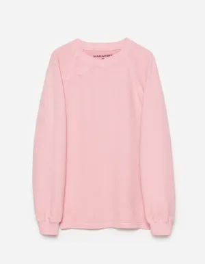 6002 Asym Monk Organic Crew Sweat Pink
