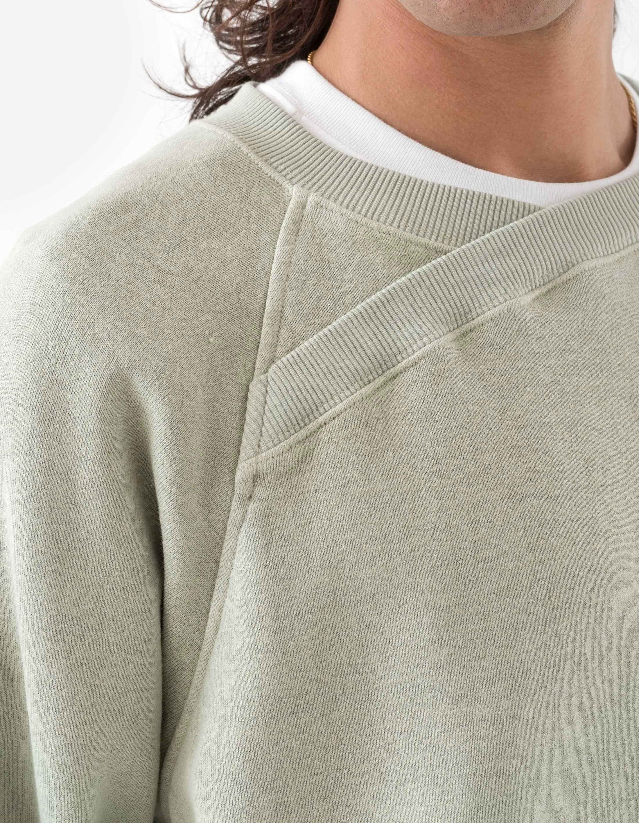 6002 Asym Monk Organic Crew Sweat Sage