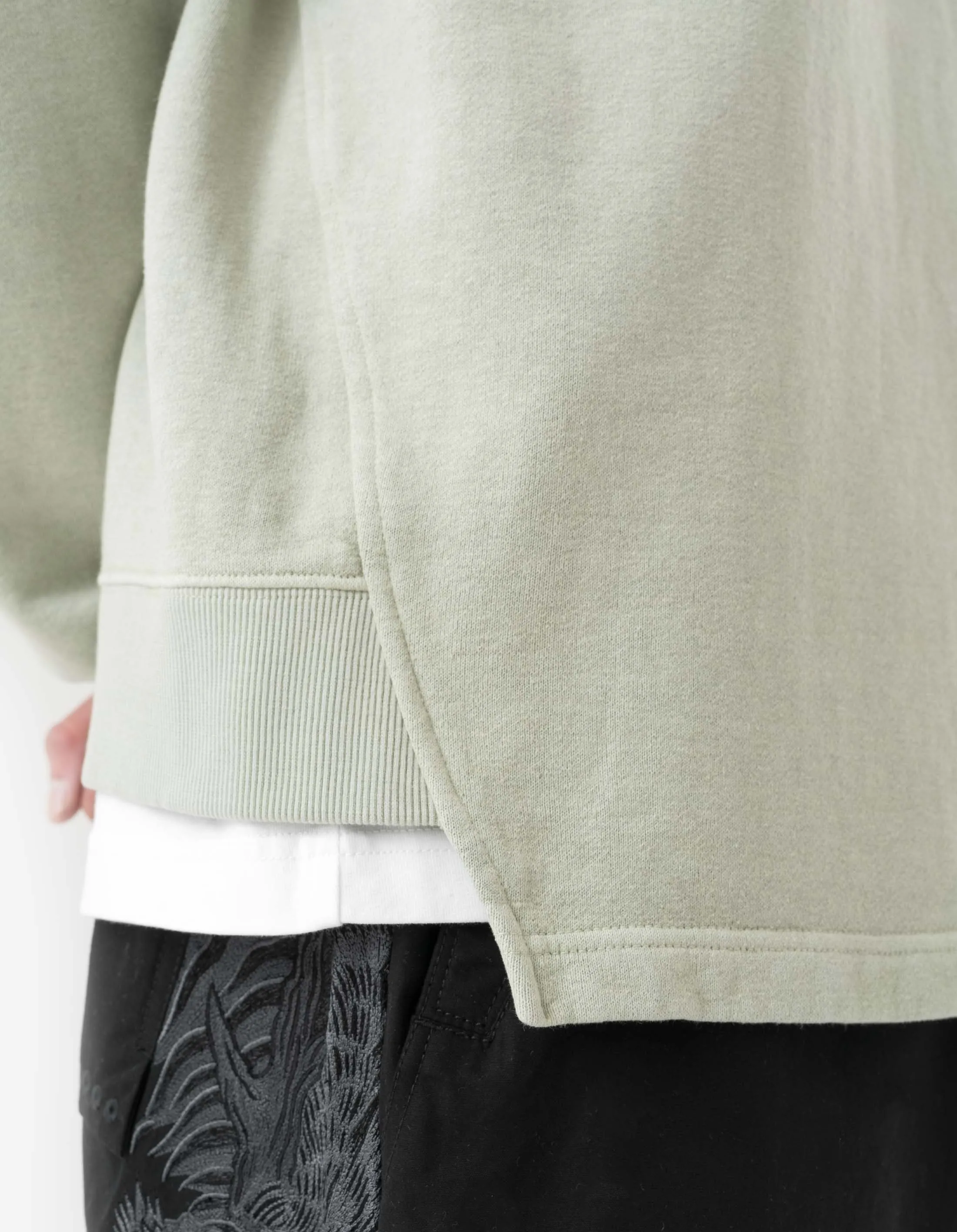 6002 Asym Monk Organic Crew Sweat Sage