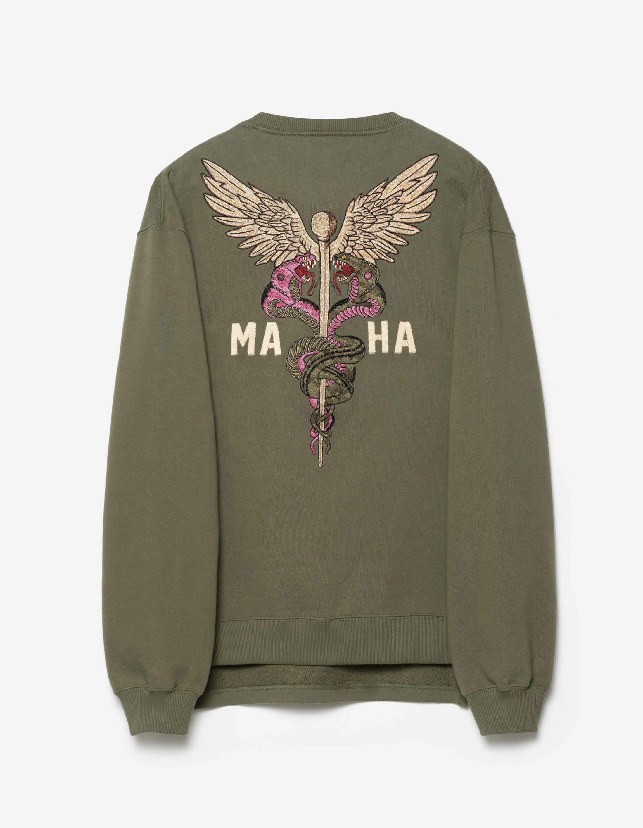 6009 Caduceus Monk Crew Sweat Olive OG-107F