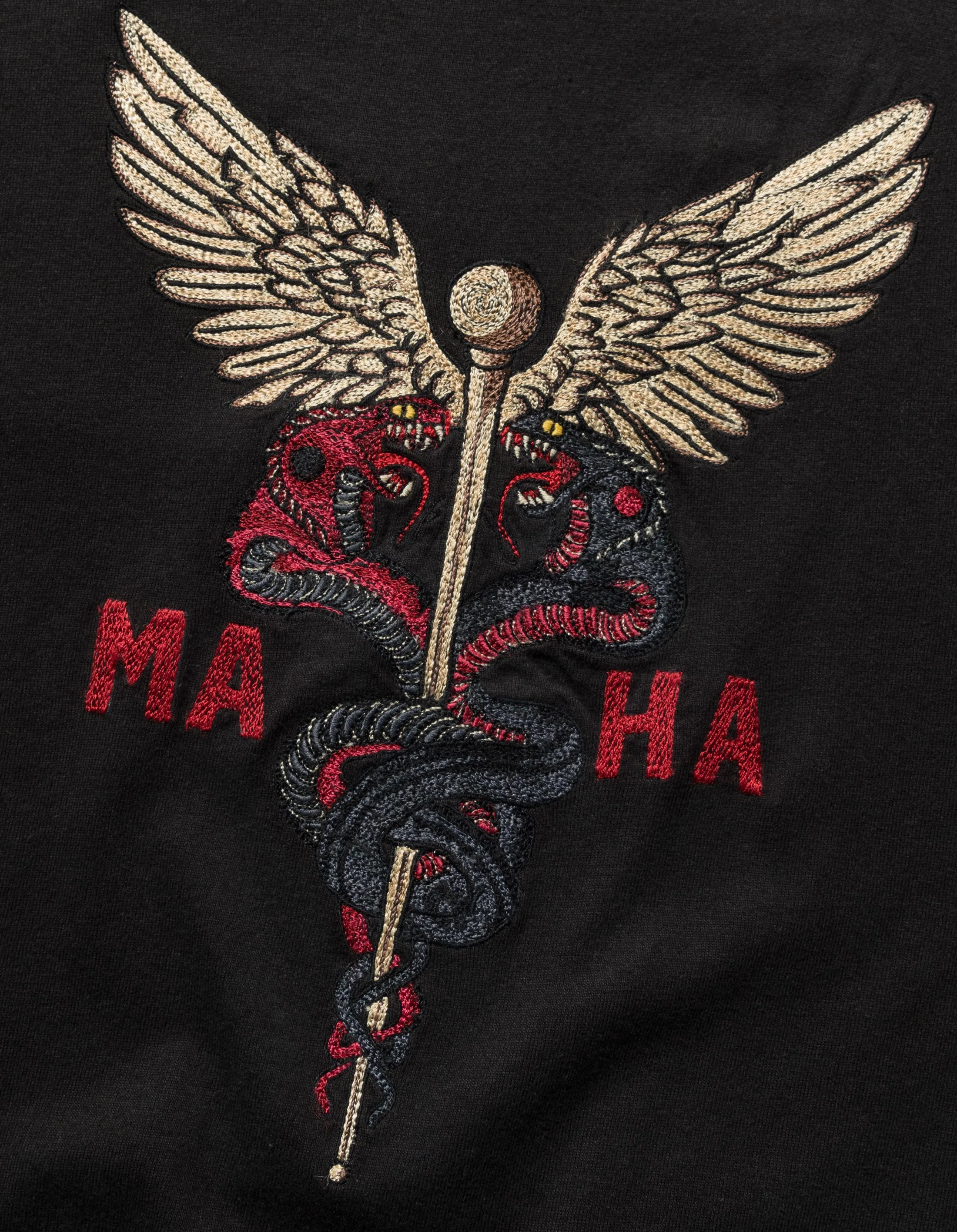 6012 Caduceus Monk T-Shirt Black