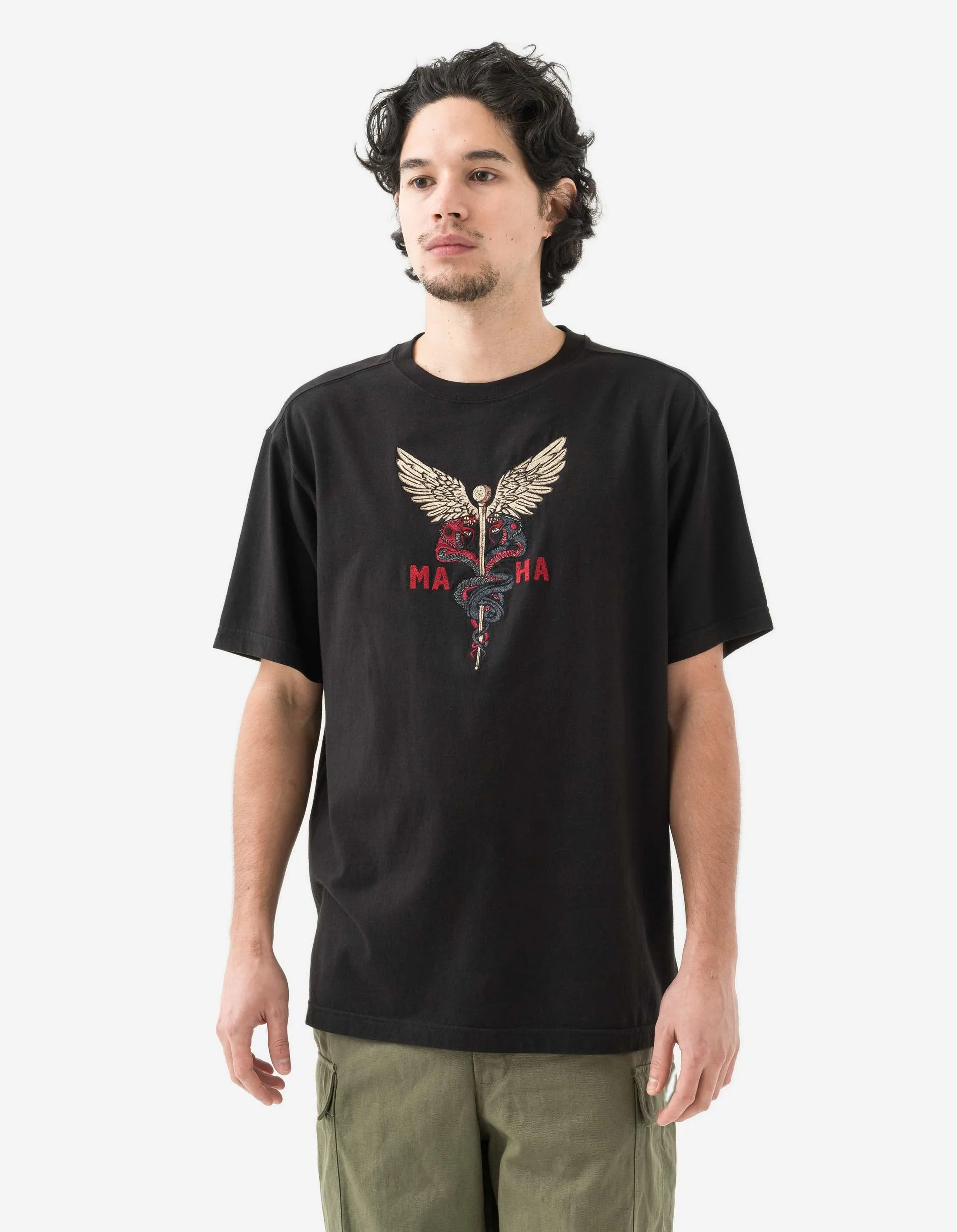 6012 Caduceus Monk T-Shirt Black