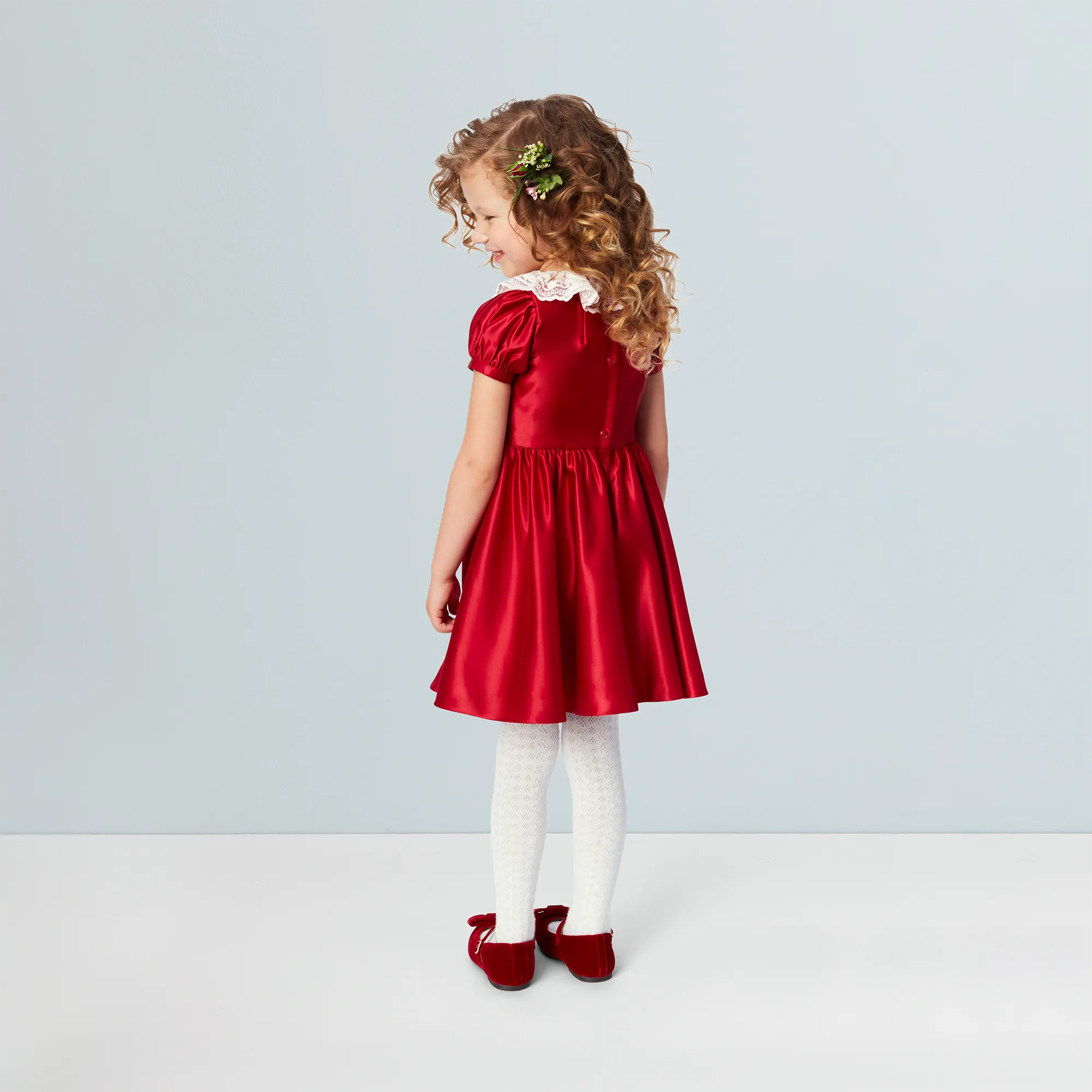 American Girl® x Janie and Jack Holly-Red Party Dress for Little Girls & WellieWishers™ Dolls