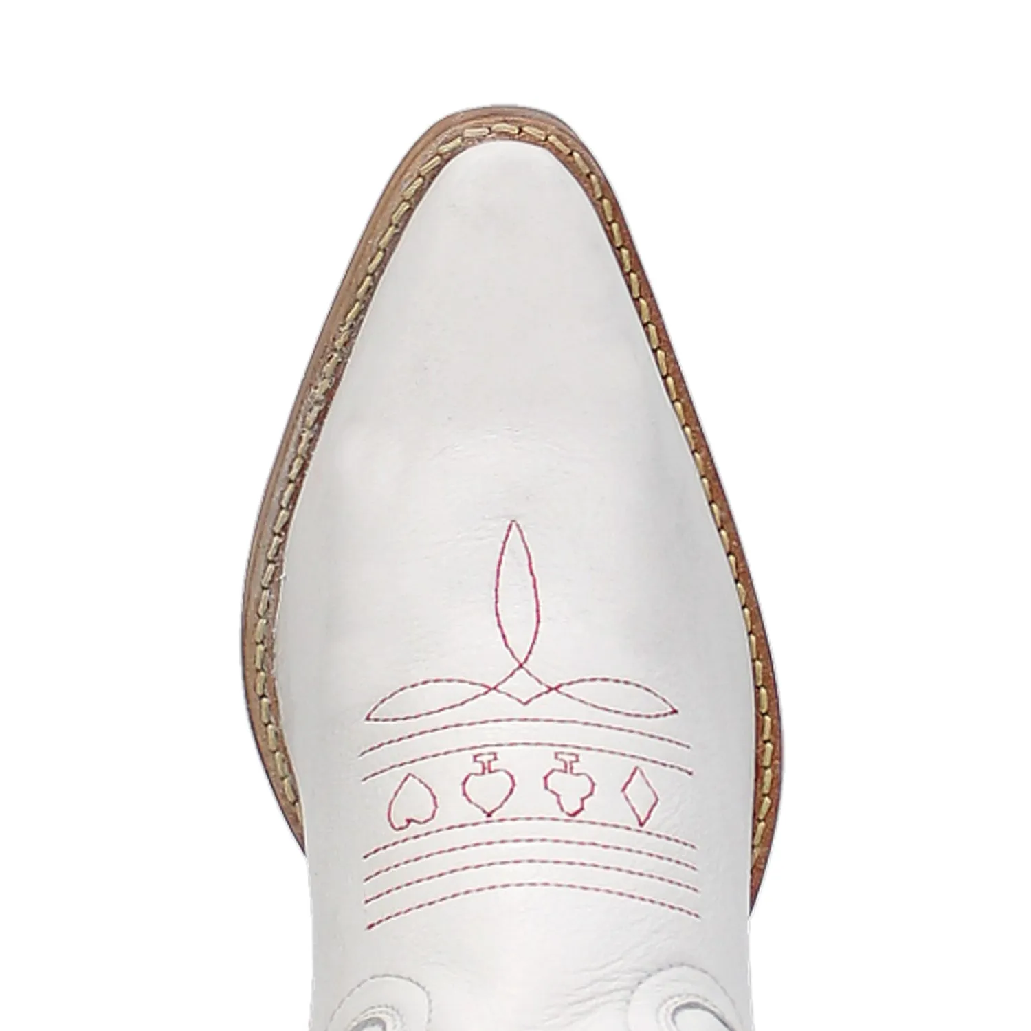Ladies Dingo Queen of Hearts White Leather Western Cowboy Boots
