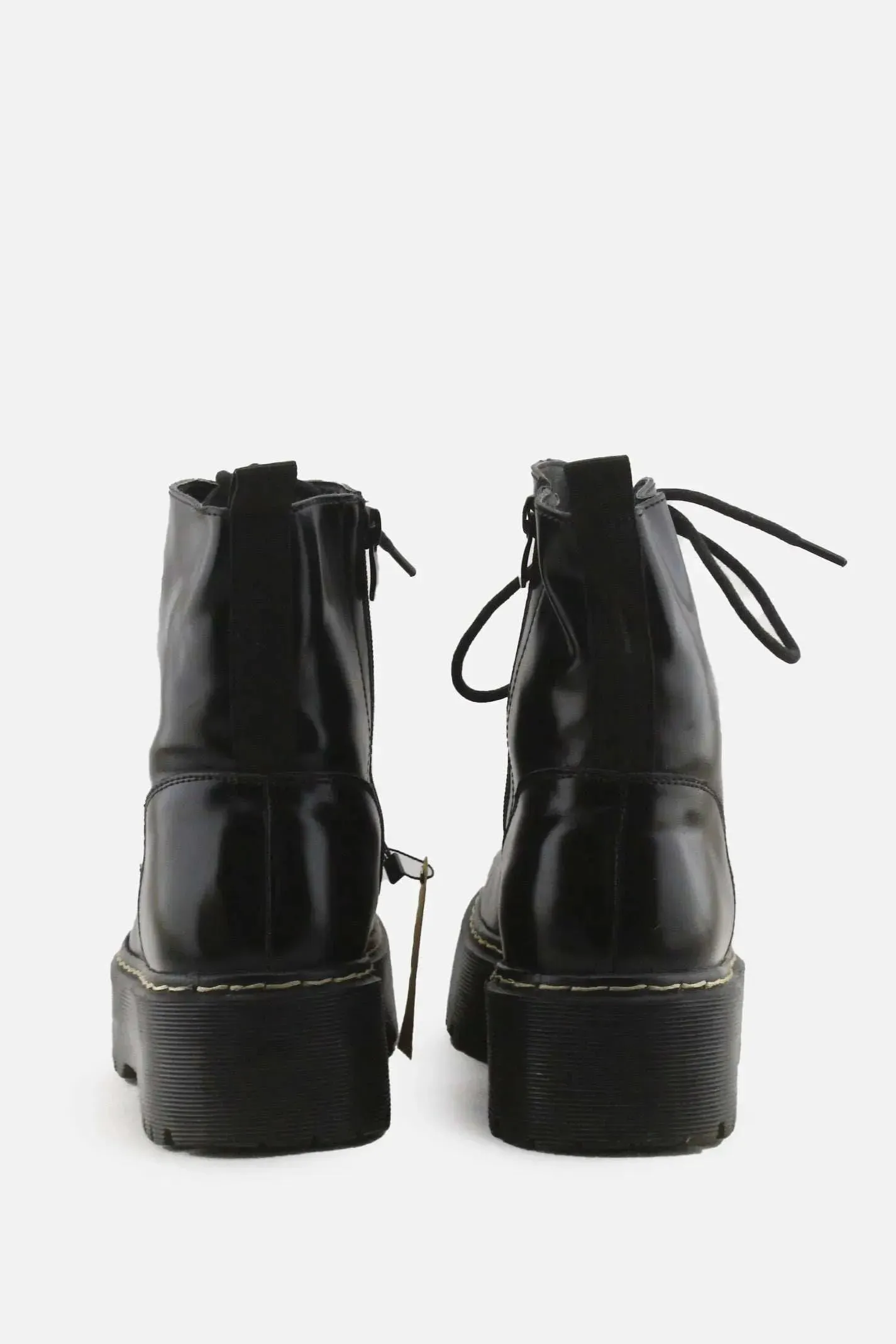 European Brand Zipper Laces Combat Boots | 100% Synthetic Leather