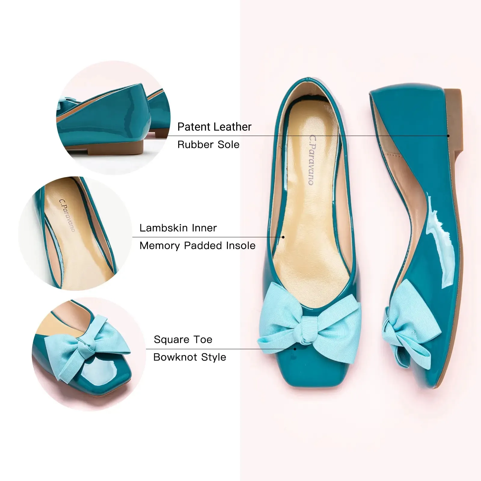 Patent Bow Ballerina Flats (Eva)