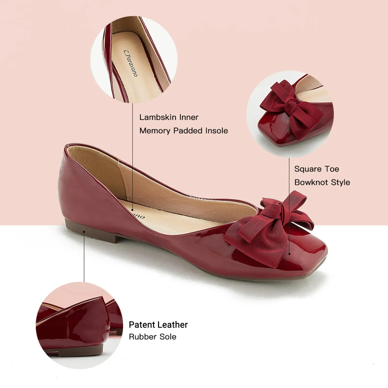 Patent Bow Ballerina Flats (Eva)