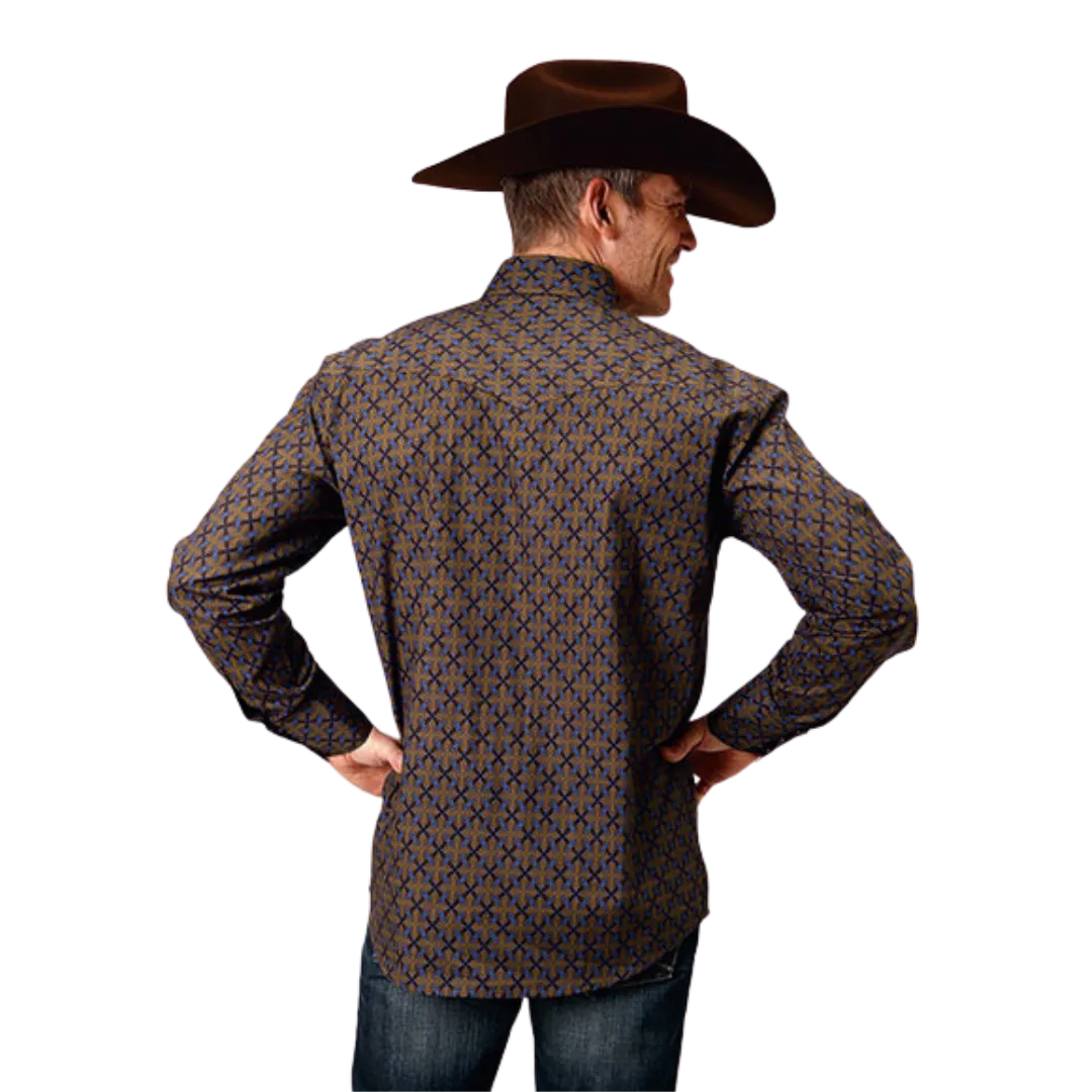 Roper Men's Diamond Medallion Brown Shirt