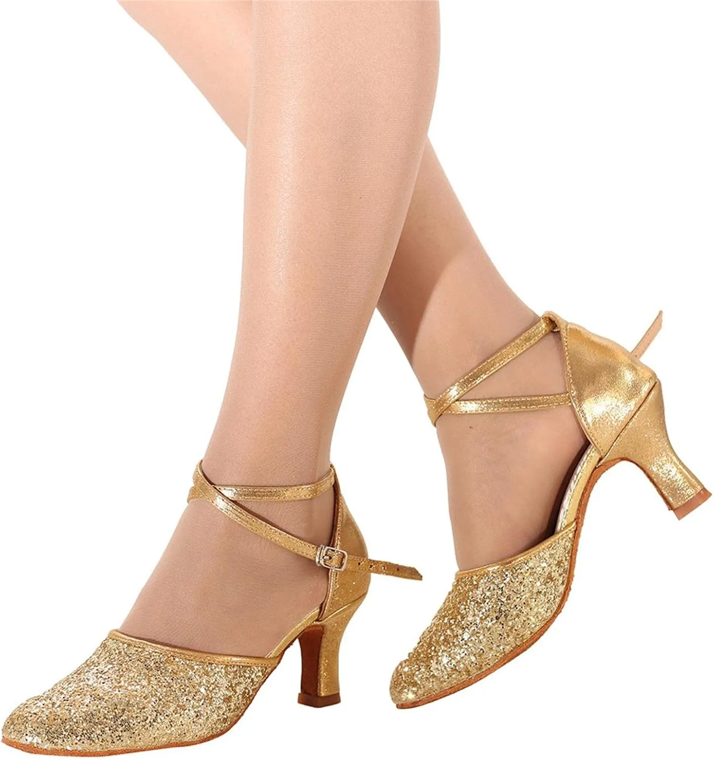 Sandals Women Latin Dance Shoes Heeled Ballroom Tango Party Heels Performance Practice Dance Shoes Latin Dance Sandals