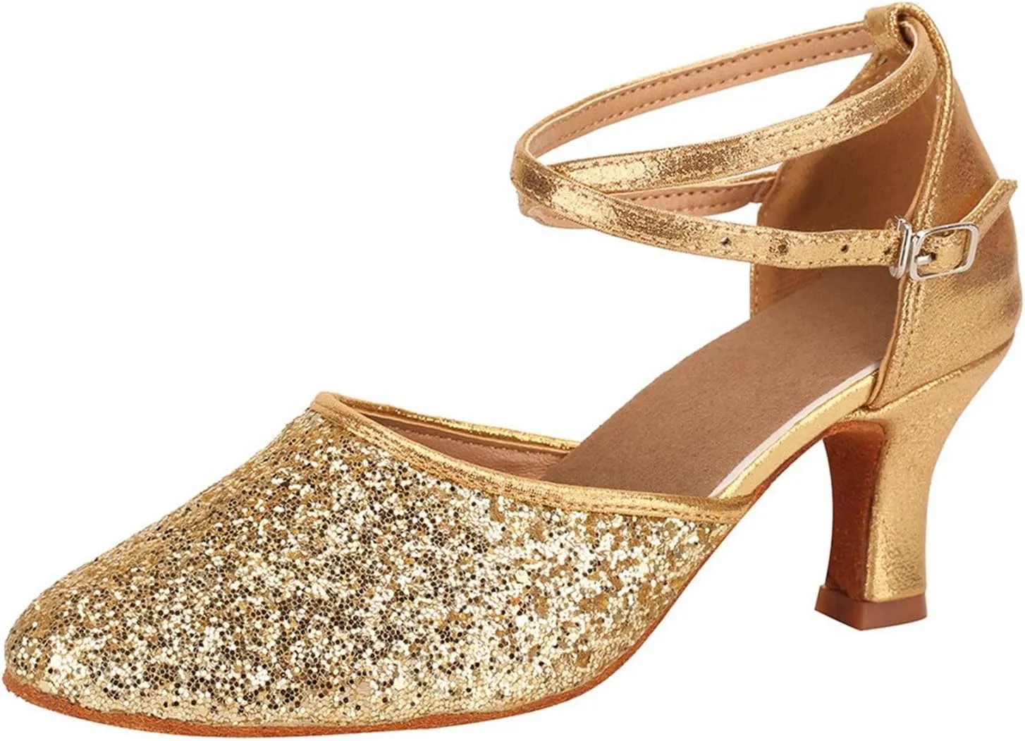 Sandals Women Latin Dance Shoes Heeled Ballroom Tango Party Heels Performance Practice Dance Shoes Latin Dance Sandals
