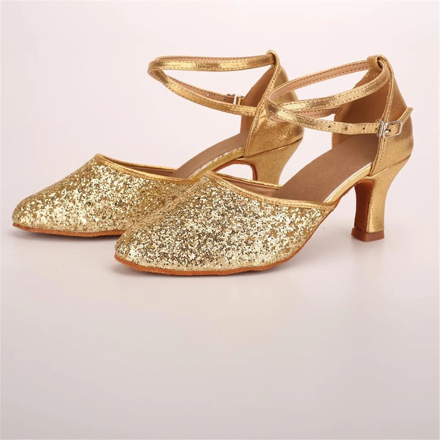 Sandals Women Latin Dance Shoes Heeled Ballroom Tango Party Heels Performance Practice Dance Shoes Latin Dance Sandals
