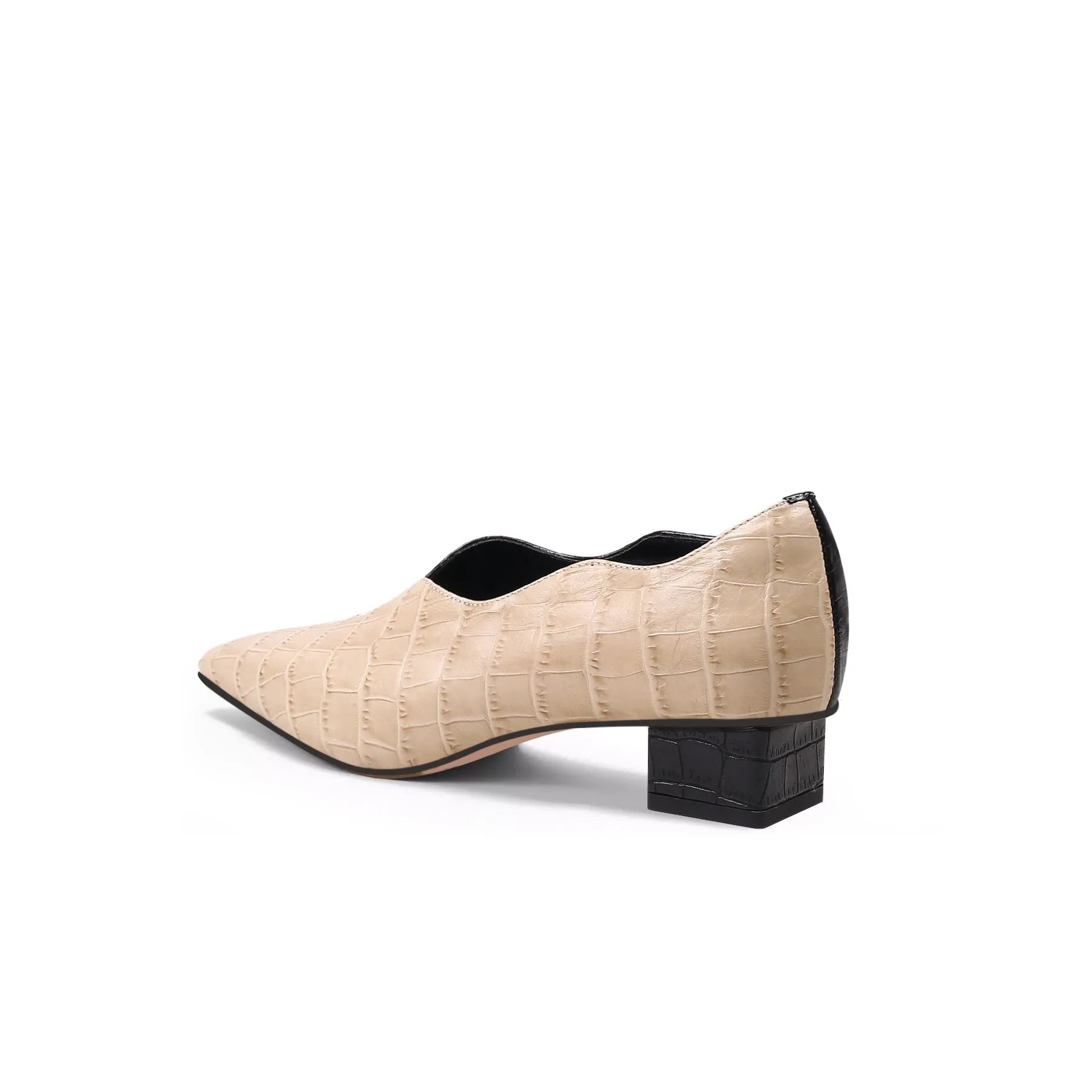 Scalloped Block Heel Pumps