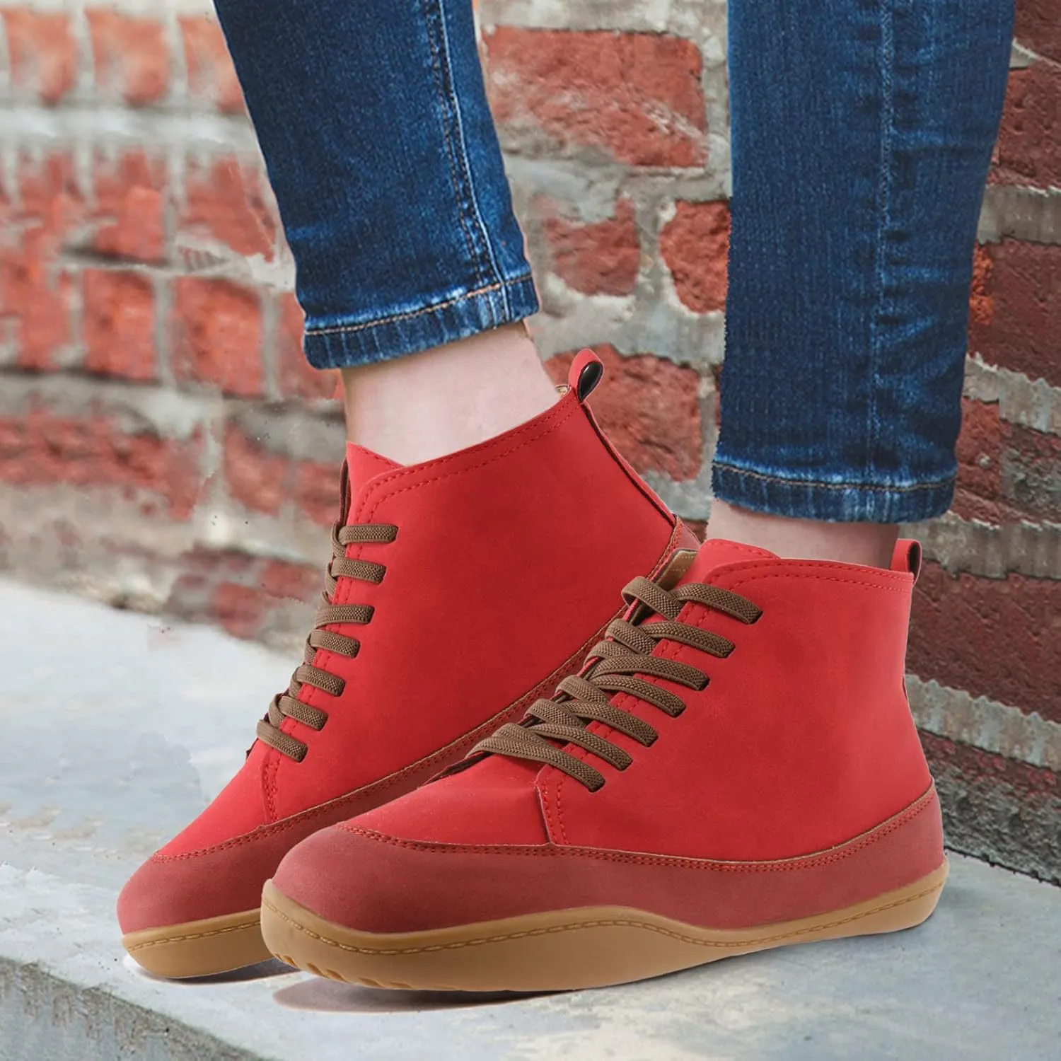 Snow Boots for Women Ankle Womens Ankle Booties Lace Up Boots for Women Ankle Booties Wedge Boot Fashion Casual Comfy Soft Lace-up Round Toe Comfortable Low Heel