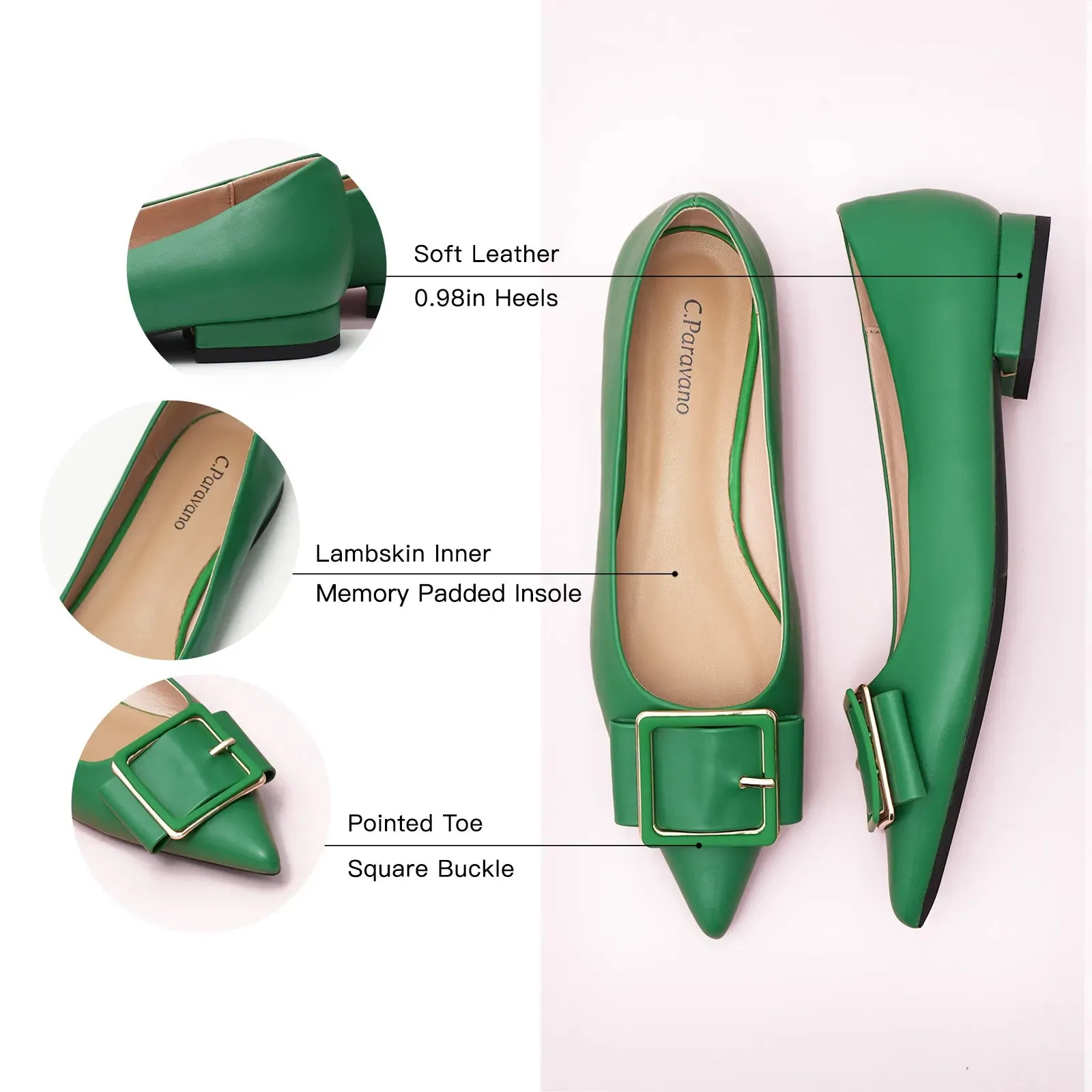 Square Buckled Elegant Flats