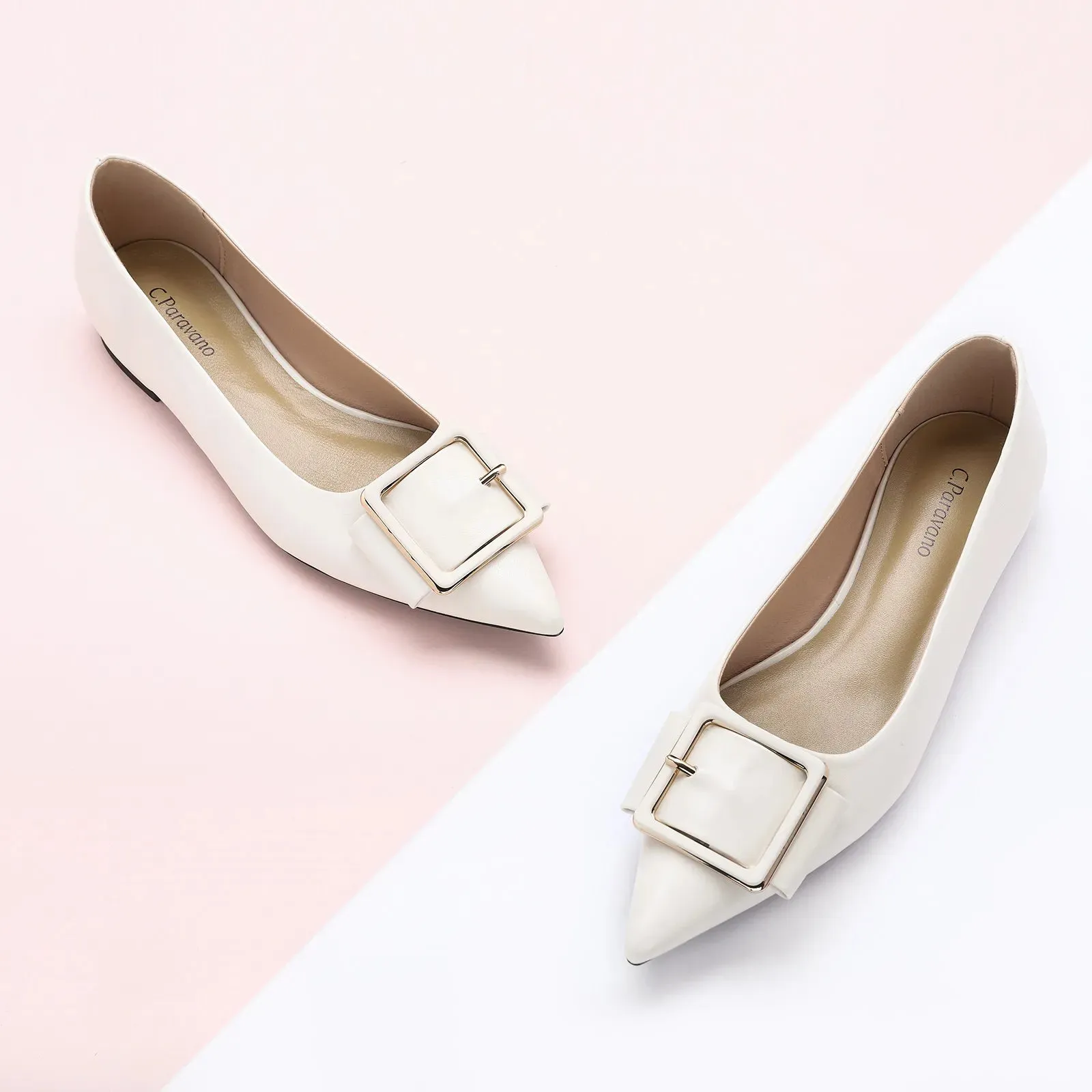 Square Buckled Elegant Flats