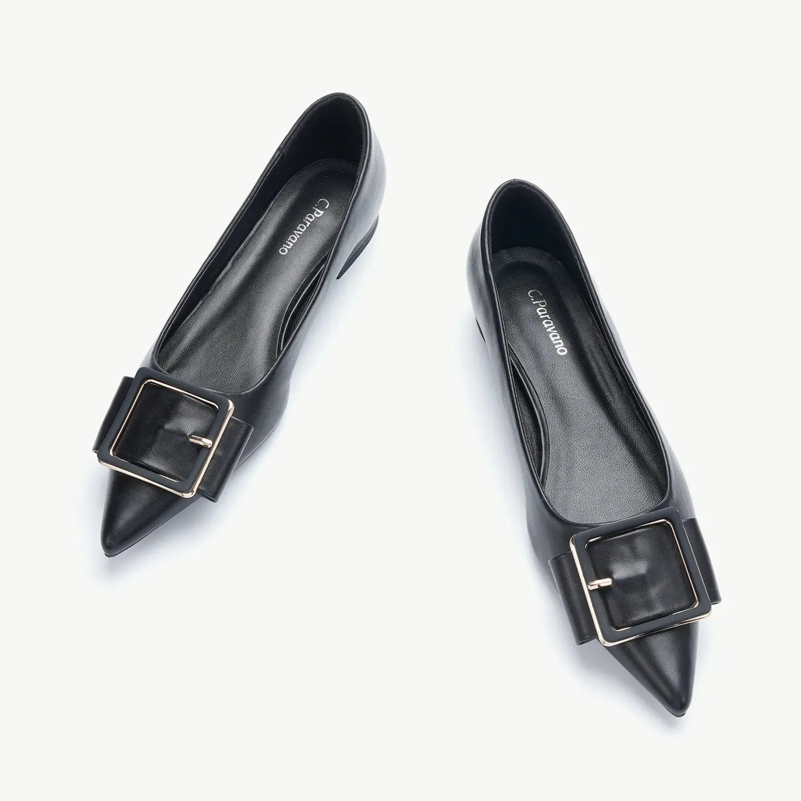 Square Buckled Elegant Flats