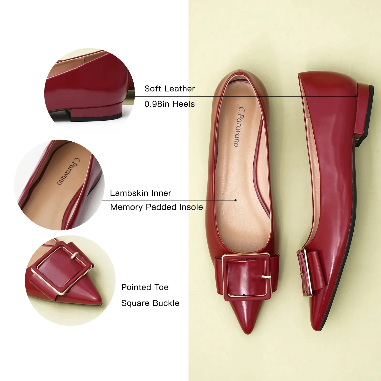 Square Buckled Elegant Flats