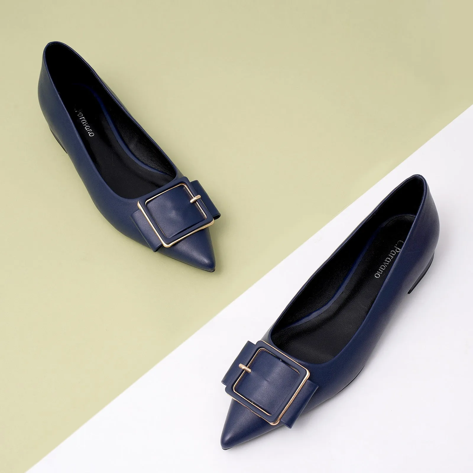 Square Buckled Elegant Flats