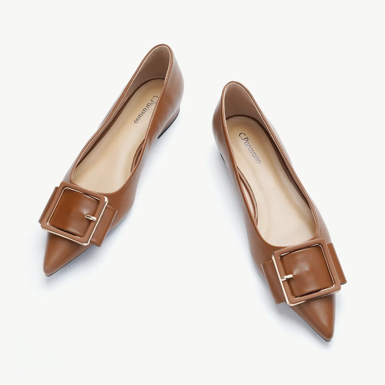 Square Buckled Elegant Flats