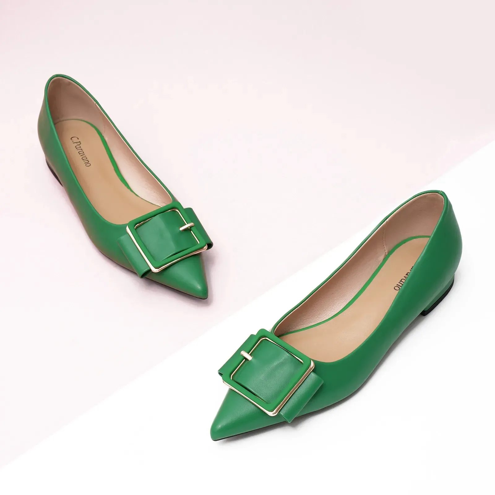 Square Buckled Elegant Flats