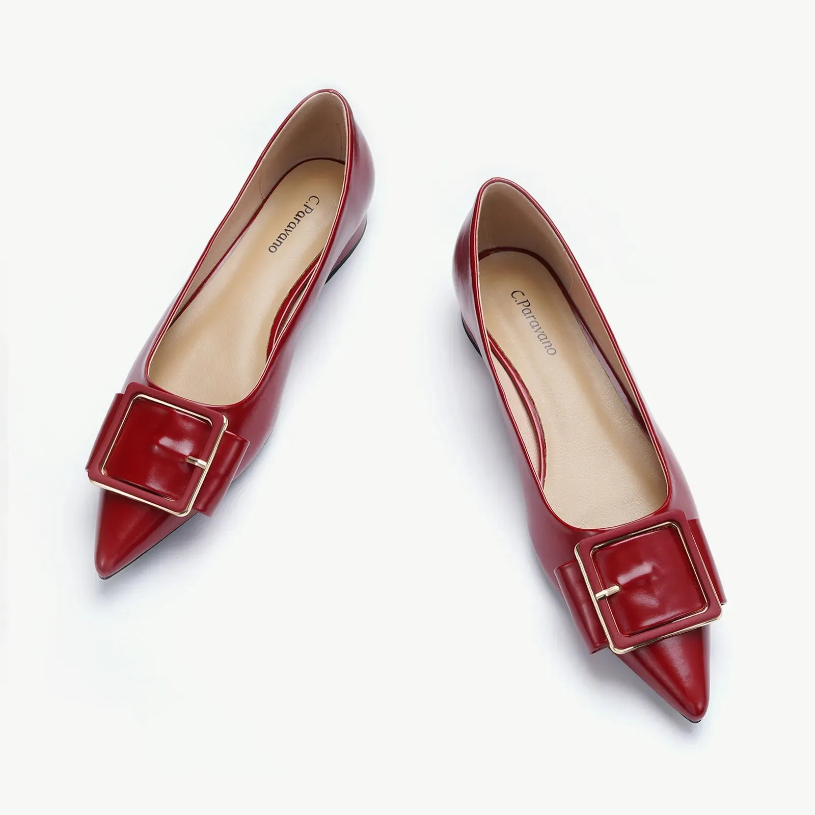 Square Buckled Elegant Flats