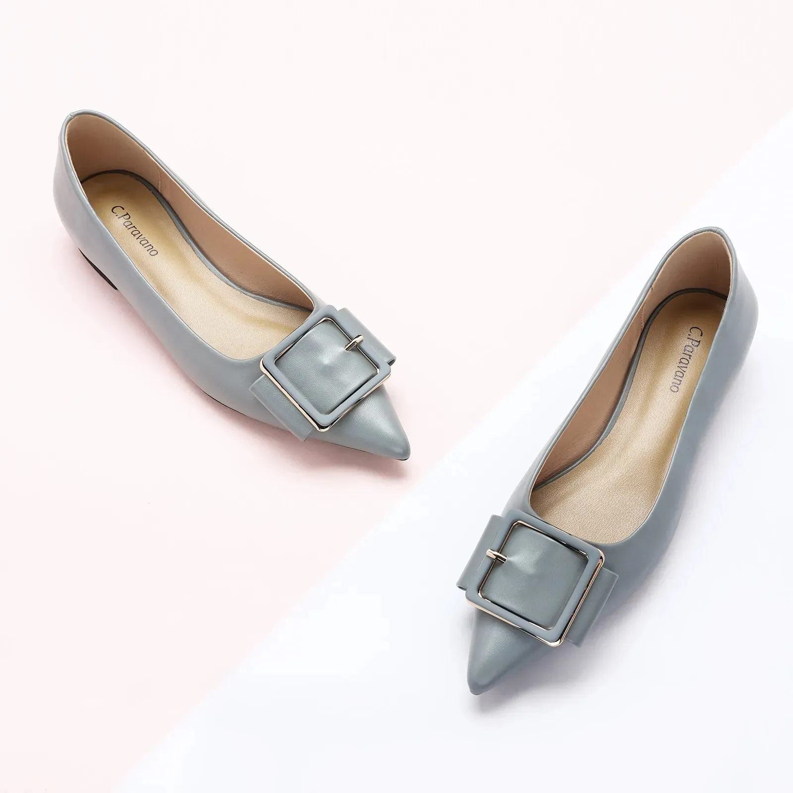 Square Buckled Elegant Flats