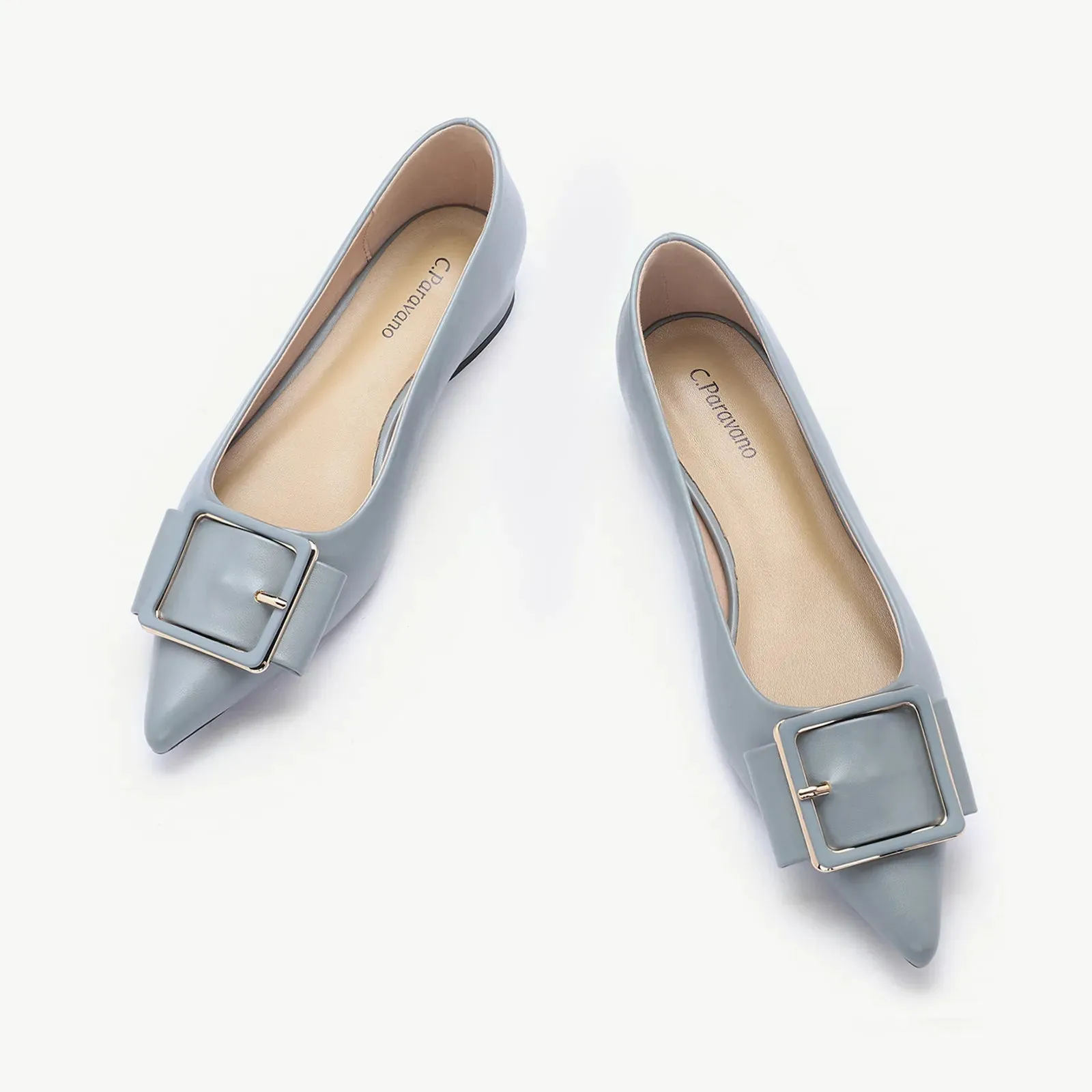 Square Buckled Elegant Flats
