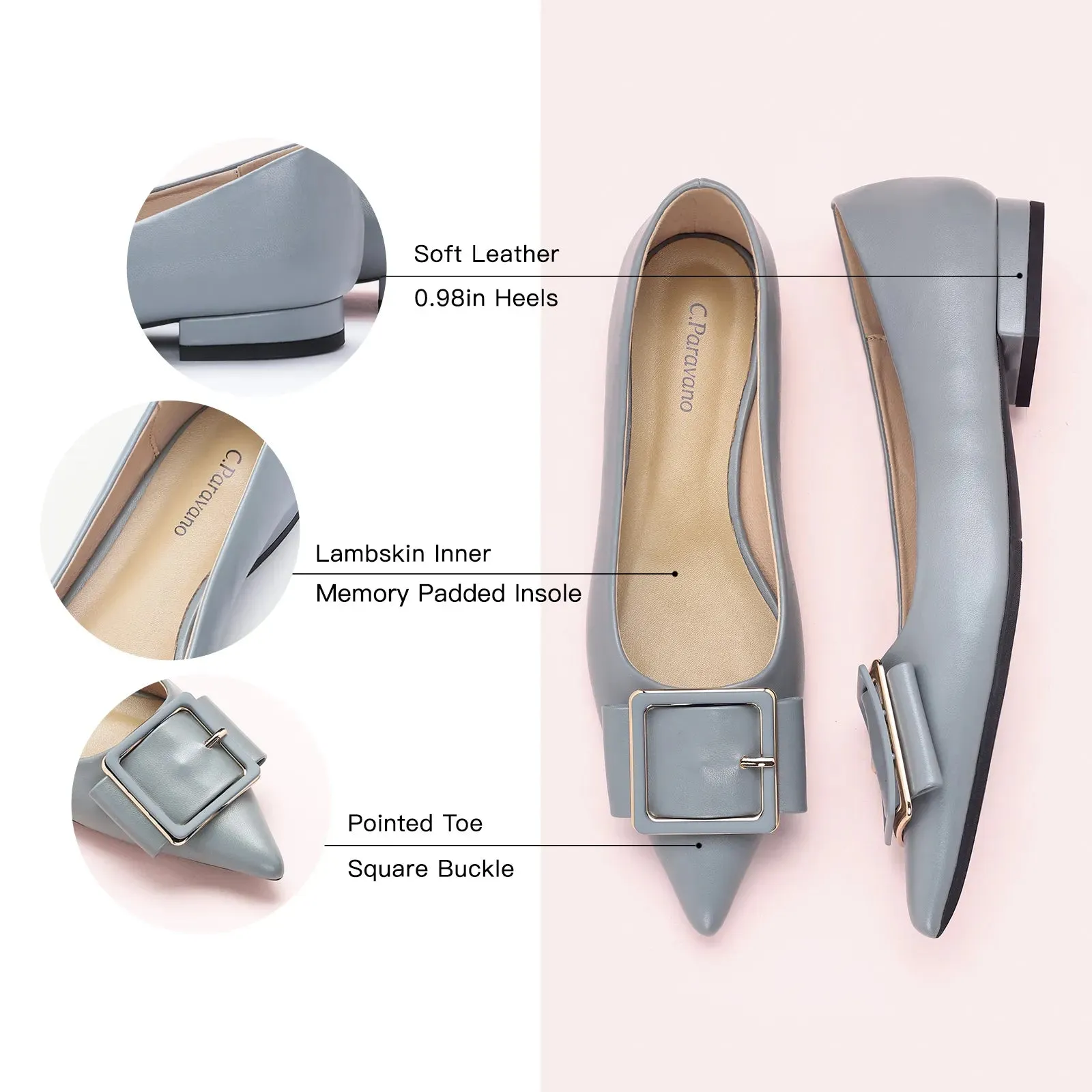 Square Buckled Elegant Flats