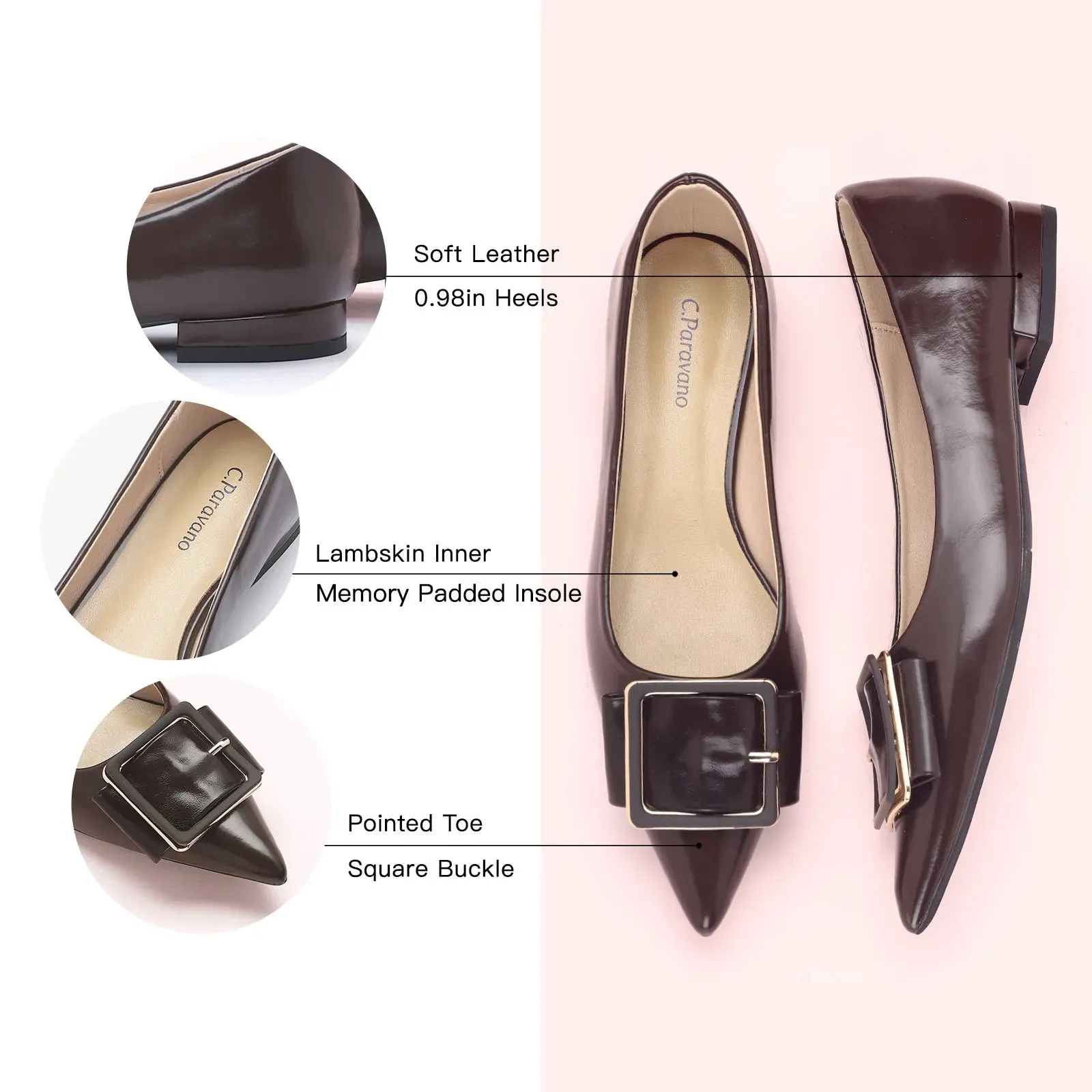 Square Buckled Elegant Flats