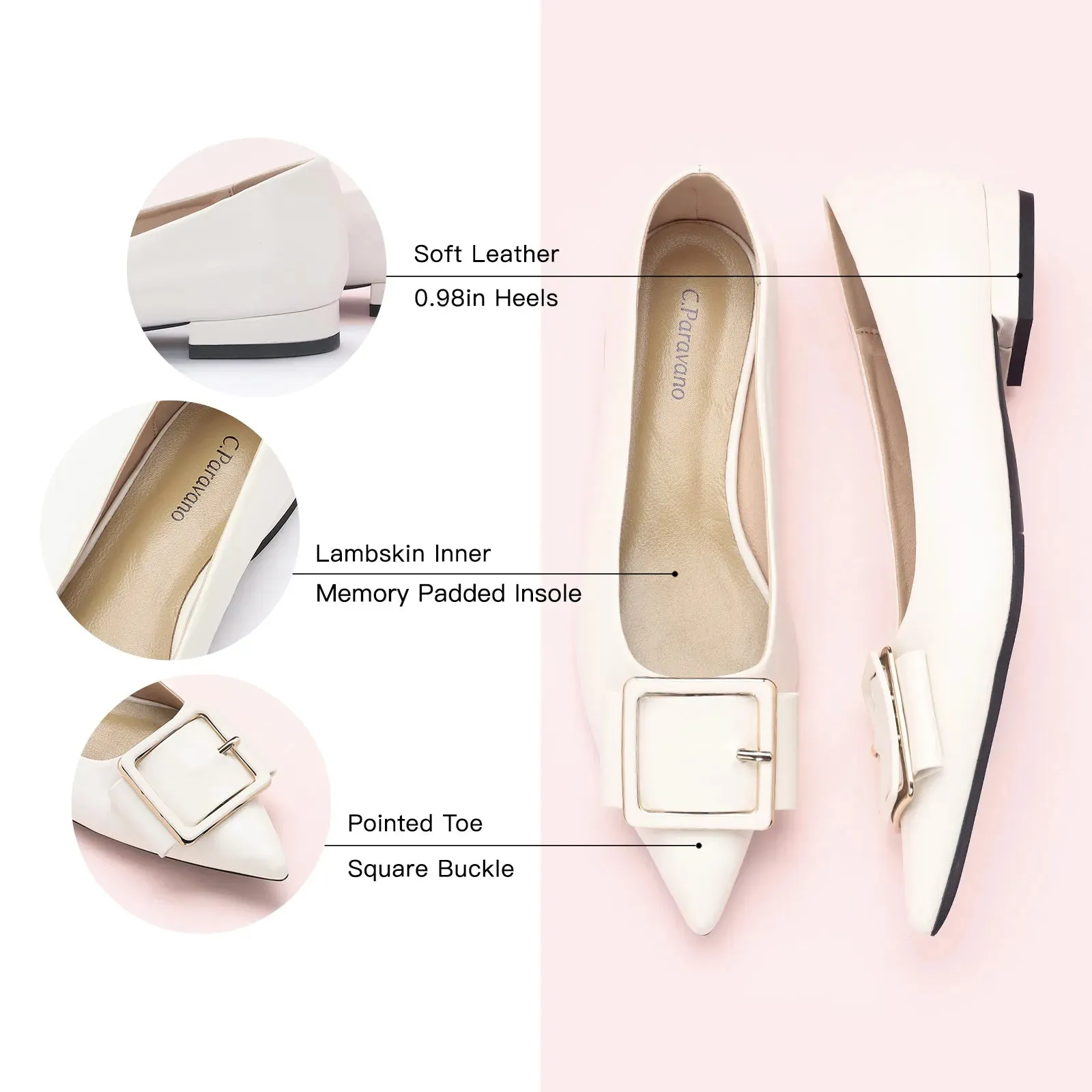 Square Buckled Elegant Flats