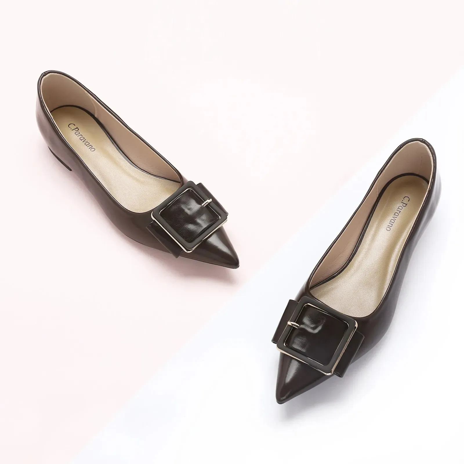 Square Buckled Elegant Flats
