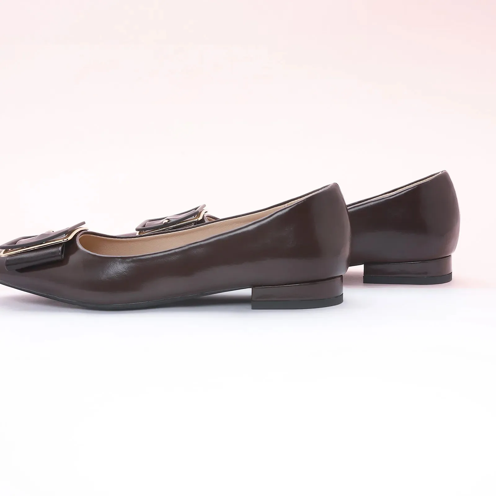 Square Buckled Elegant Flats