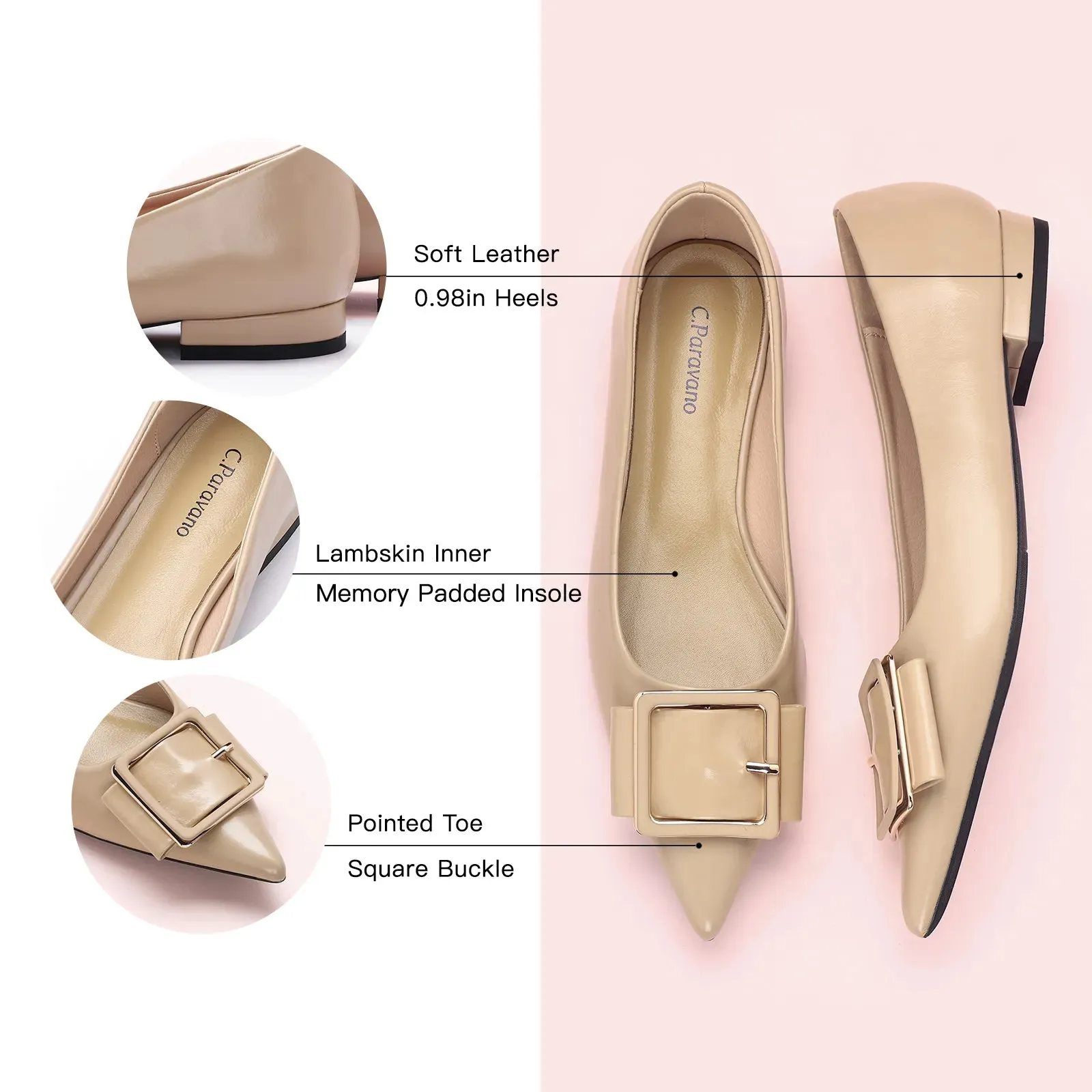 Square Buckled Elegant Flats