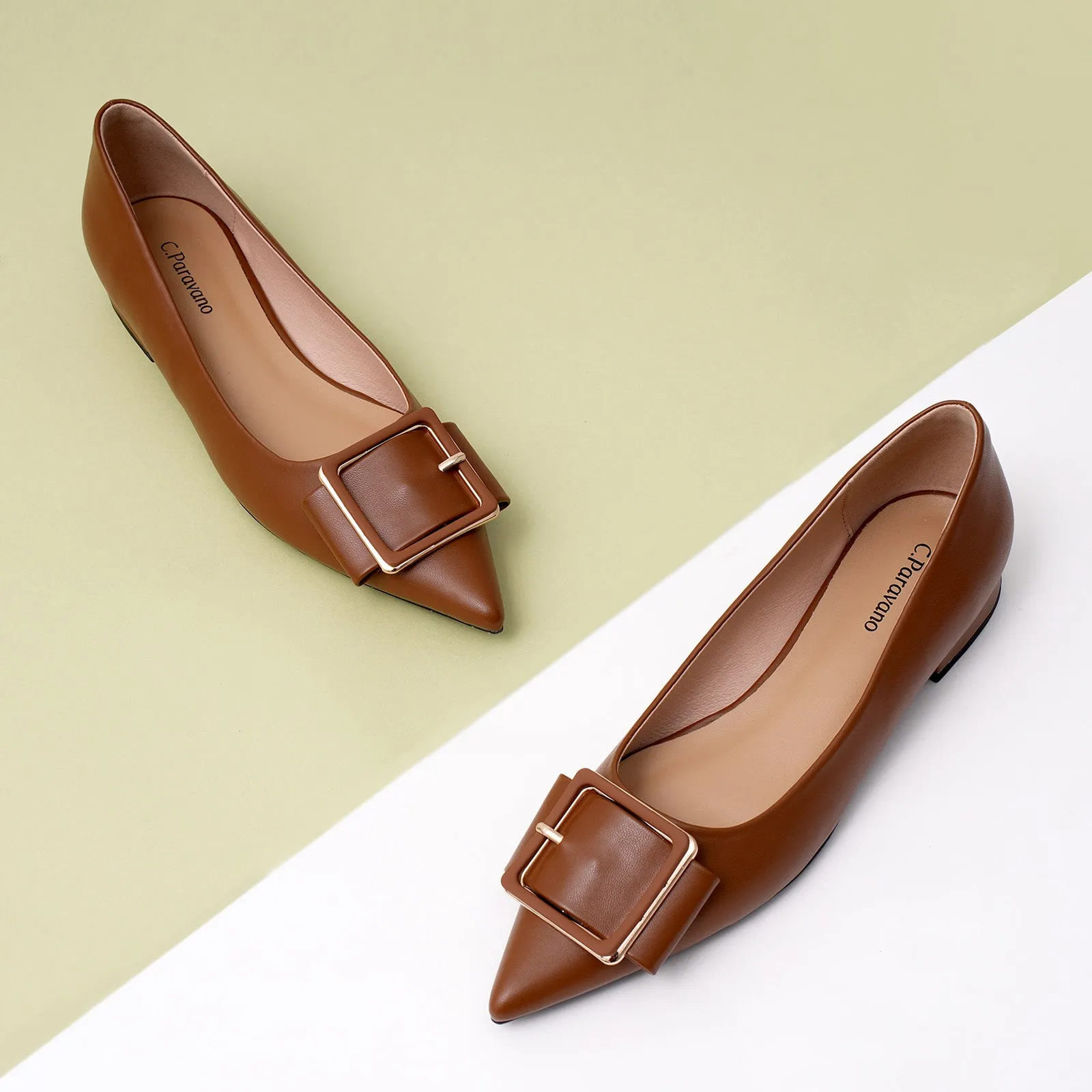 Square Buckled Elegant Flats