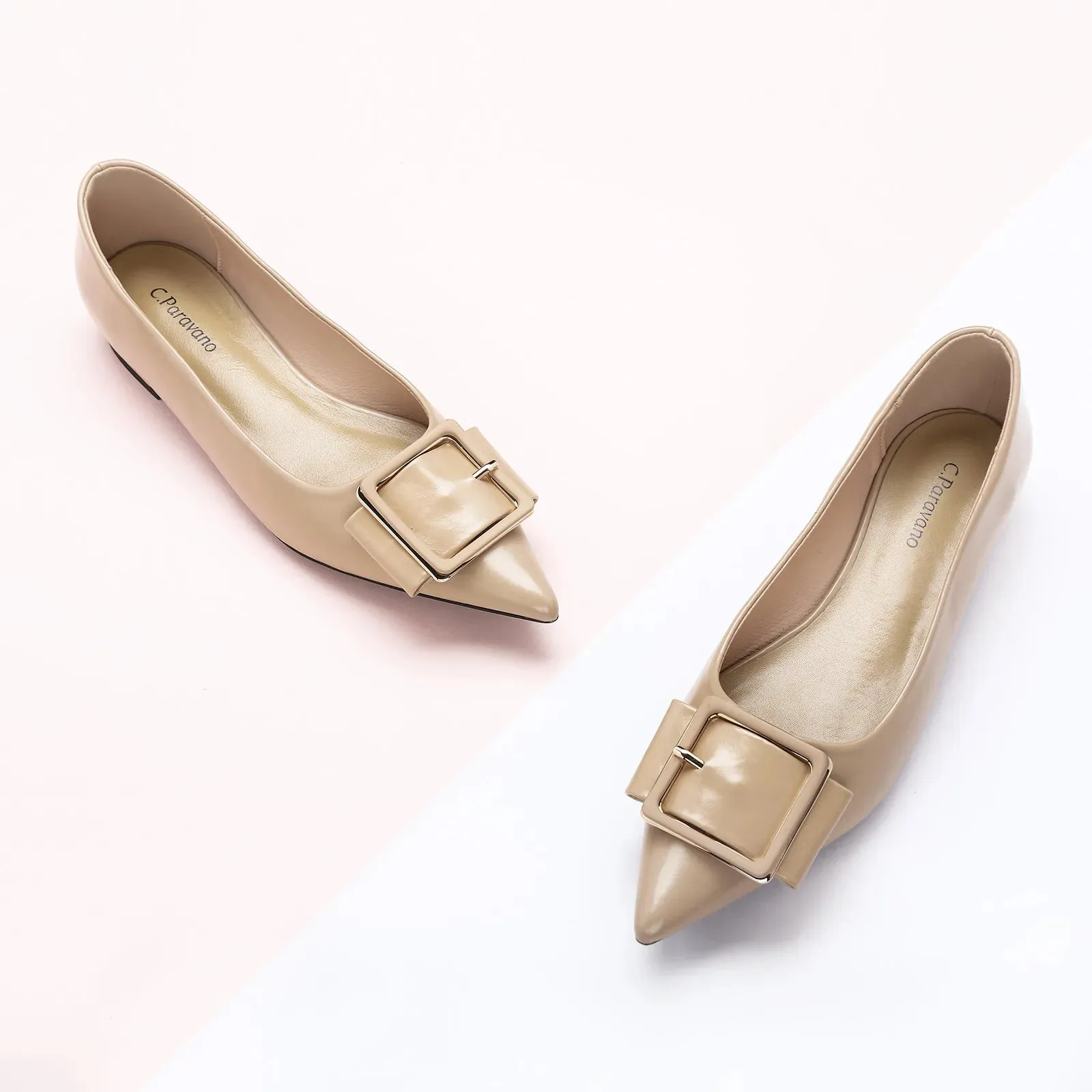 Square Buckled Elegant Flats