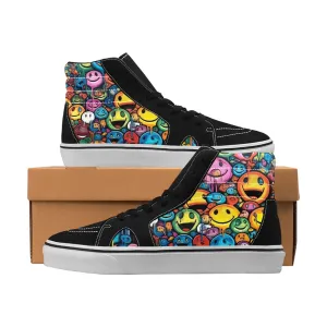 Street Art Smileys High Top Sk8 Sneakers