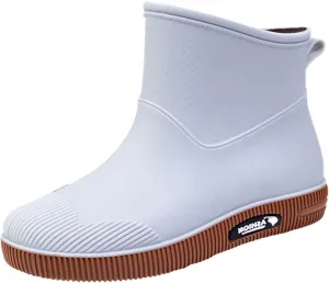 Wide Rainboots Boots Womens Waterproof Non-Slip Rubber Ankle Boots Rain Boots Waterproof Short Garden Boots