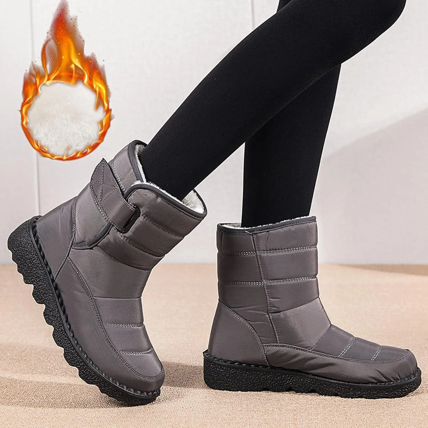 Winter Boots for Teens Waterproof Snow Boots Platform Short Rain Boots Comfortable Lightweight Hiking Boot Work Boots for Men