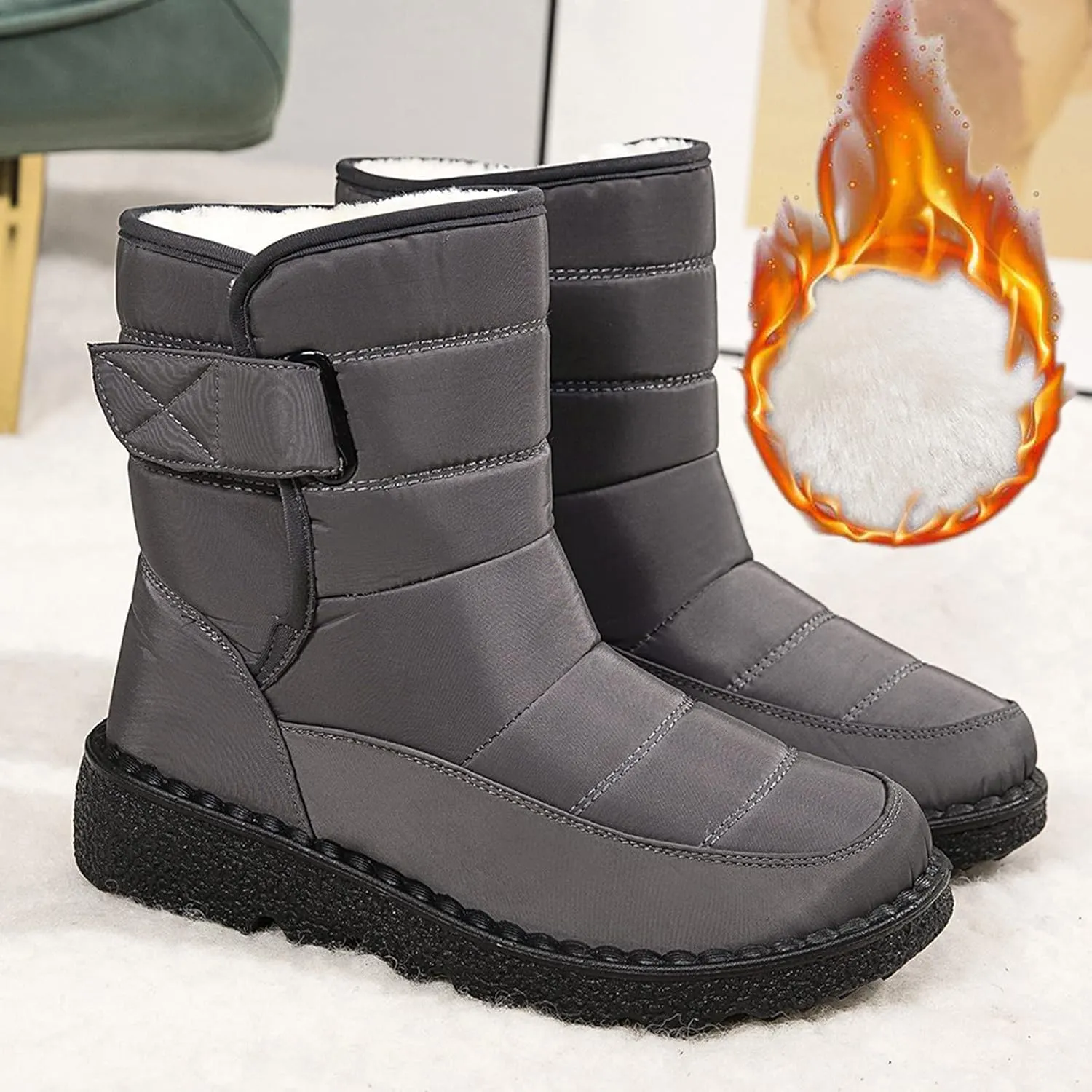 Winter Boots for Teens Waterproof Snow Boots Platform Short Rain Boots Comfortable Lightweight Hiking Boot Work Boots for Men