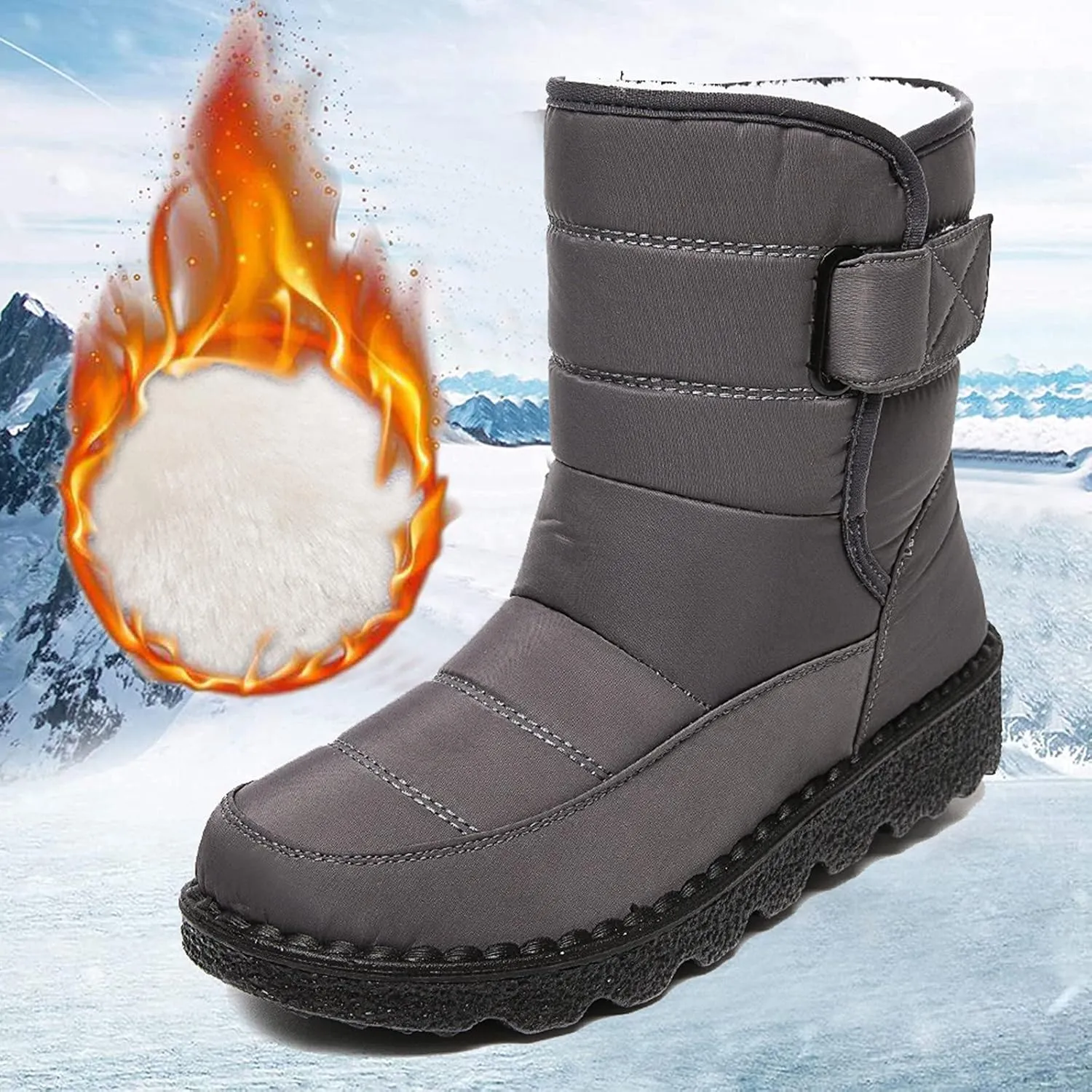 Winter Boots for Teens Waterproof Snow Boots Platform Short Rain Boots Comfortable Lightweight Hiking Boot Work Boots for Men