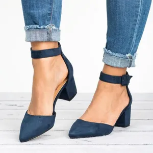 Women Ankle Strap  Shoes Female Plus Size 43 Block Heels Women Shoes