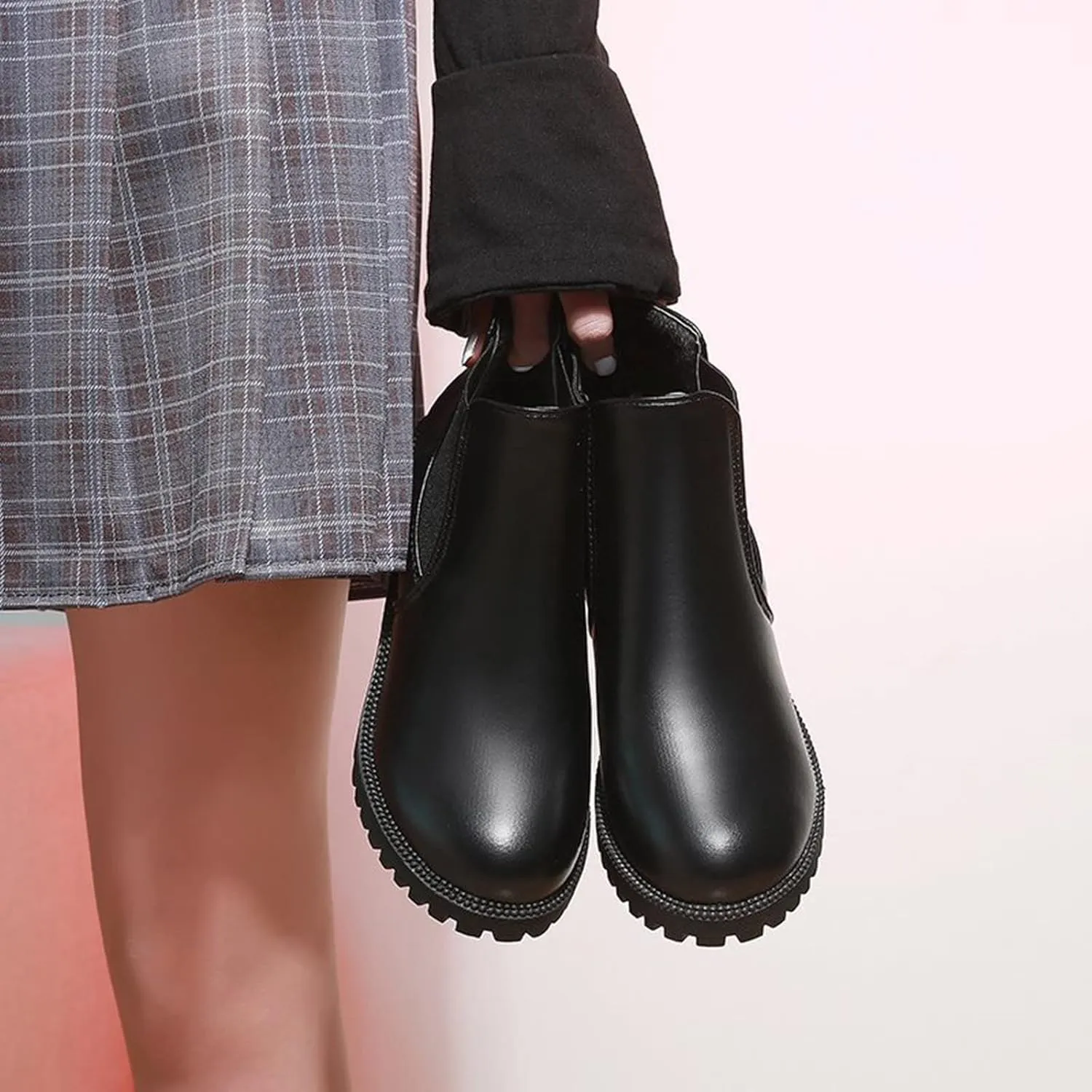 Womens Booties Ankle Round Toe Booties for Women Womens Ankle Boots Wedge Bootie for Women Wide Width Indoor and Outdoor Soft Sole Fashion Pointed Toe Mid Heel Slip On