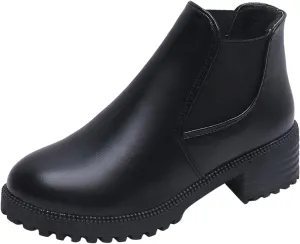 Womens Booties Ankle Round Toe Booties for Women Womens Ankle Boots Wedge Bootie for Women Wide Width Indoor and Outdoor Soft Sole Fashion Pointed Toe Mid Heel Slip On