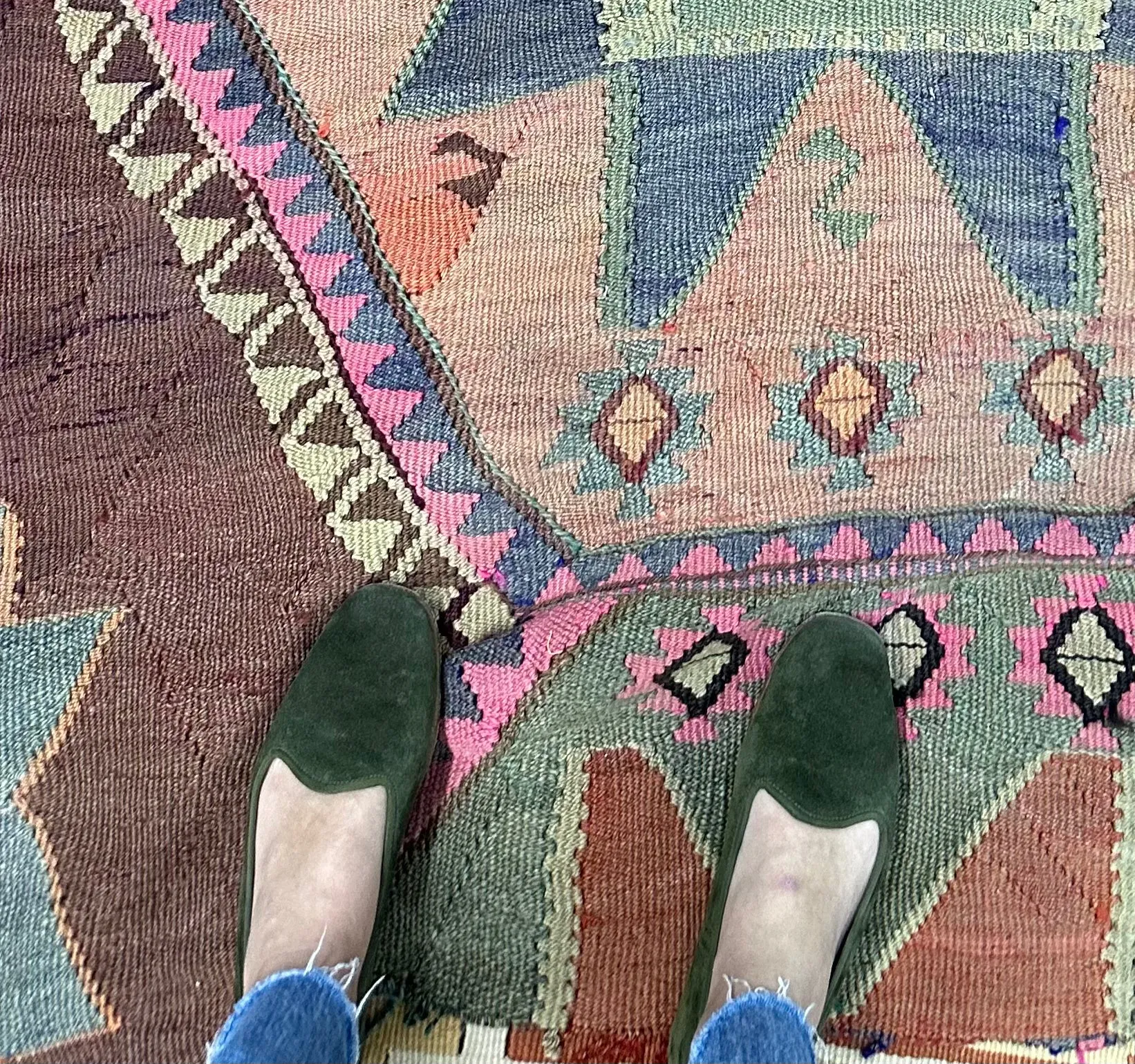 Women's Suede Loafers, Kombu Green