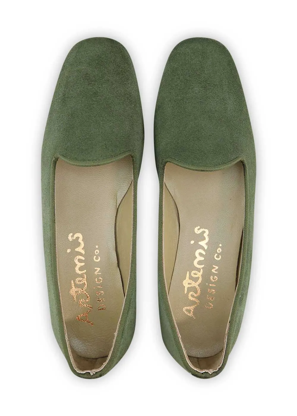 Women's Suede Loafers, Kombu Green